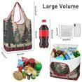 thumbnail image 3 of 5 Pack Foldable Shopping Bag,Red and Green Christmas Pattern Reusable Grocery Bags with Pockets,Large Reusable Tote Bags with Handles Waterproof & Lightweight, 3 of 6
