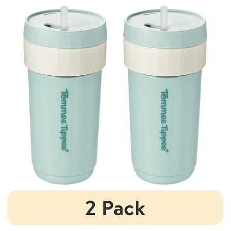 (2 pack) Tommee Tippee 3-in-1 Insulated Convertible Cup, 10oz, 18 Months plus, Toddler Water Bottle, Twistable Lid Gives More Choice, Mint, 1 Count