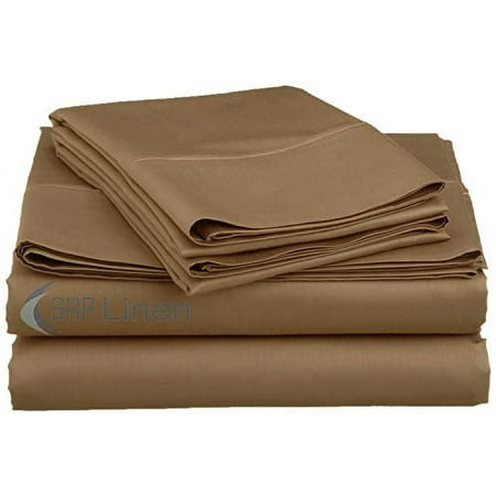 Hotel Quality 4-Piece Sheet Set with 9'' Deep Pocket Solid Pattern, Soft 800 Thread Count Egyptian Cotton (Full, Taupe)