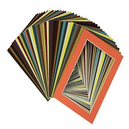 Mutt Mat - Golden State Art, Pack of 100 Pcs of 5x7 Mix Color Picture Mats Mattes Matting for 4x6 Photo + Backing + Bags