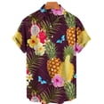 thumbnail image 5 of Camisas gráficas de piña y fruta para hombres, ropa con estampado 3D, camisa hawaiana de playa, blusas Y2K de manga corta, ropa vintage, blusa con solapa, 5 of 5