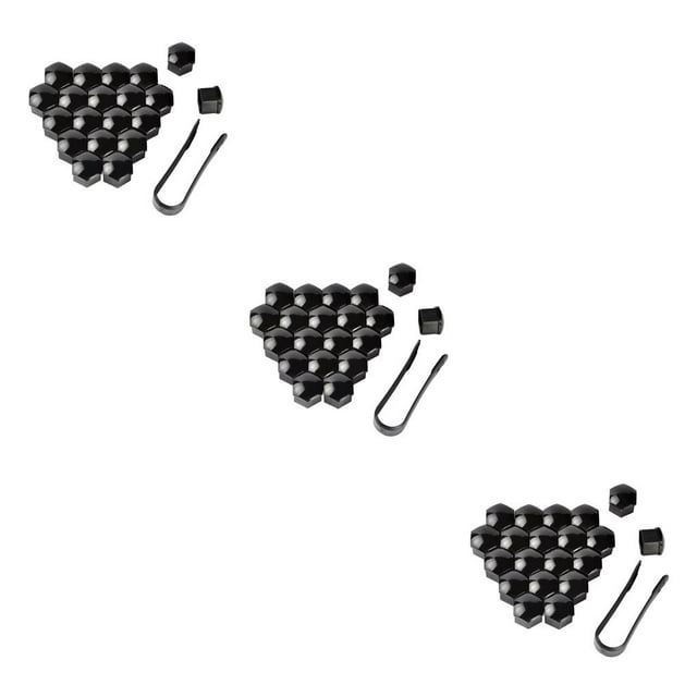 Maytalsory 20 Pieces Car Wheel Nut Caps Auto Hub Screw Head Cover Plastic Replacement Dust-proof Automobile Rims with Clip Black 19mm 3Set