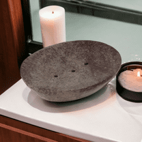 Ajuny Handicrafts Natural Stone Soap Dish Tray Holder for Shower Home Bathroom Kitchen Bath Tub 5x4 inch