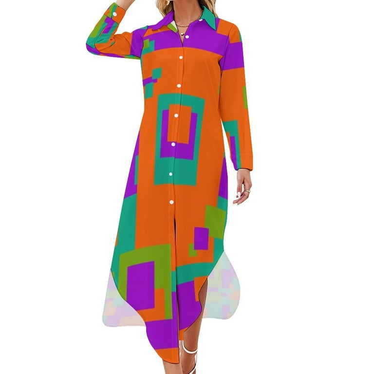 Mango Tango Long Sleeved Shirt Dress women long dresses ladies dresses for  special occasions ladies dresses for women - Walmart.com