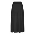 thumbnail image 4 of Aueoeo Womens Flowy Pleated Skirts A Line Elastic High Waisted Midi Skirt Bohemian Vintage Long Skirt Black L, 4 of 5