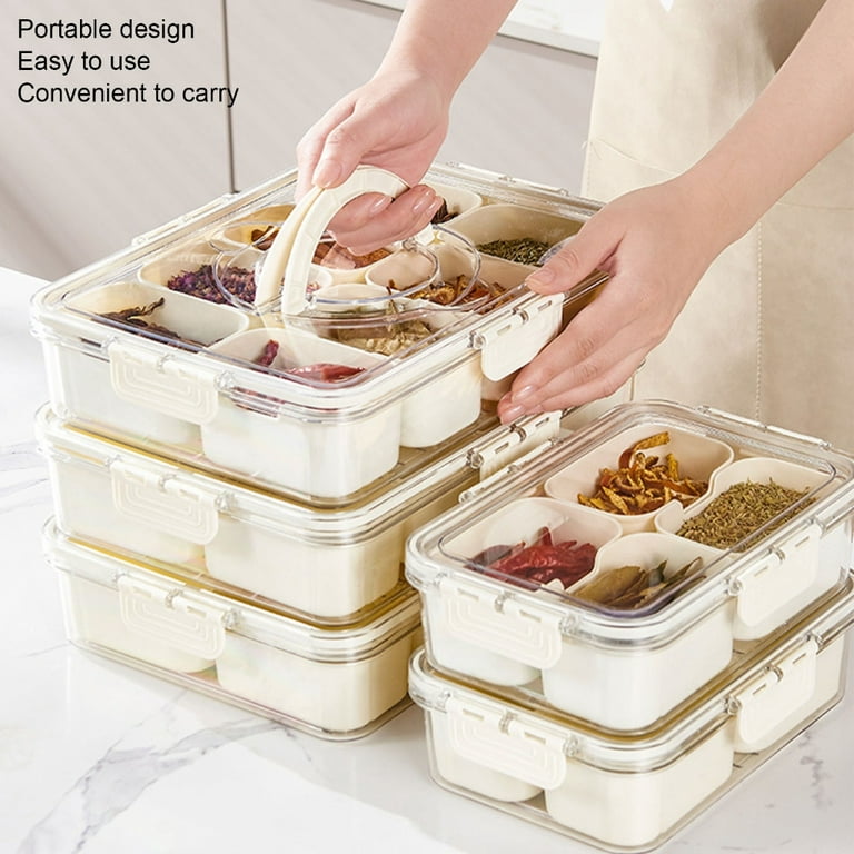 Convenient Charcuterie Container with Lid and Handle Keep Your Snacks  Freshes and Organized Divideds Serving Tray Travel