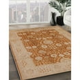 thumbnail image 2 of Ahgly Tapis d'Intérieur Carré Moderne Mi-Siècle Brun Sable Brun Oriental, 6 Pieds Carré, 2 of 6