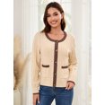 thumbnail image 4 of Usaibhir Womens Knit Button Up Cardigan Sweaters with Pockets Long Sleeve Crew Neck Open Front Sweater Jackets Outerwear, 4 of 8