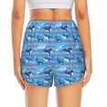 thumbnail image 2 of Lsque Blue Fish Printed Women's Running Shorts with Liner Pockets,Elastic Quick Dry Workout Athletic Gym Yoga Shorts,Womens High Waist Shorts-X-Large, 2 of 9