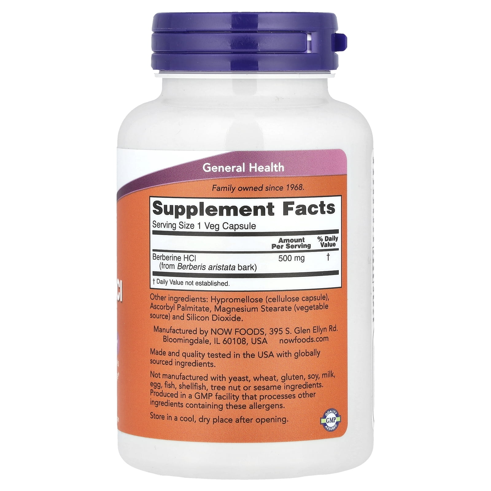 NOW Supplements, Berberine HCL 500 mg, Supports Glucose Metabolism*, 90 Veg Capsules