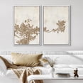 thumbnail image 3 of IDEA4WALL Framed Canvas Print Wall Art Set Duotone Tree Leaves Plant Retro Art Decorative Bohemian Nature Pastel Botanical Artwork for Living Room, Bedroom, Office - White 24"x36"x2, 3 of 5