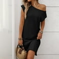 thumbnail image 5 of Timegard Summer Dresses for Women off the Shoulder Cap Sleeve Comfy Casual Knit Dresses Fashion, 5 of 6