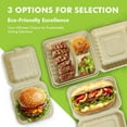 thumbnail image 5 of Airdown Compostable Clamshell Food Containers for Takeout - Heavy-Duty Quality. Made from Natural Sugar Cane Fibers, Eco-Friendly & Biodegradable. [9X9", 50-Pack], 5 of 6