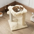 thumbnail image 2 of Amolife 14.1" Cat Tree with Hammock, Sisal Scratching Post, Plush Bed, Stable Cat Furniture for Indoor Cats and Kittens, Beige, 2 of 9