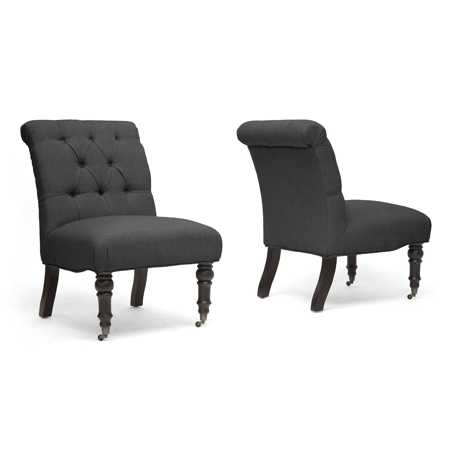 Baxton Studio Belden Linen Modern Slipper Chair Com