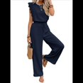 thumbnail image 3 of para Mujer, Verano 2025, Mangas con Volantes, Cuello Cuadrado, con Cordón y Bolsillos, Azul Oscuro, Talla S, 3 of 10