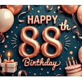 thumbnail image 4 of Decorative Birthday Banner Balloon Design Happy 88th Birthday for Milestone Celebration Indoor Decoration Party Scene, 4 of 8