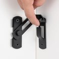 thumbnail image 3 of 4 Packs Barn Door Latches，3.93” x 2.75” Matte Black Stainless Steel barn gate flip Door Latch Bi-fold Door Lock,Sliding Door Antique Lock Gate Latches Wine Cabinet Closet Door Latches, 3 of 8