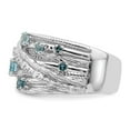 thumbnail image 4 of Auriga 925 Sterling Silver Rhodium-plated London Blue Topaz and Diamond Ring for Women Size- 8, 4 of 6