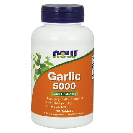 NOW Supplements, Garlic 5000, Enteric Coated, 90