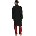 thumbnail image 5 of SKAVIJ Kurta Pajama Set for Men Jacquard Silk Wedding Dress Black M, 5 of 6