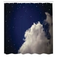 thumbnail image 3 of Ambesonne Cloud Shower Curtain, Nocturnal Theme Night Sky, 69"Wx75"L, Night Blue Off White, 3 of 5