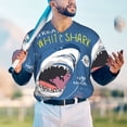 thumbnail image 6 of Balery Great White Shark Baseball Jersey for Men Casual Button Down Shirts Short Sleeve Active Team Sports Uniform-X-Large, 6 of 9