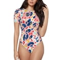 thumbnail image 2 of Picia Abstract Leopard Print Womens One Piece Swimsuits Modest Tummy Control Bathing Suits Lace Up Slimming Swim Suit-Small, 2 of 9