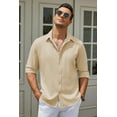 thumbnail image 2 of COOFANDY Men's Linen Long Sleeve Button Down Casual Untucked Shirts Button Up Muscle Fit Chambray No Tuck Shirts, 2 of 6