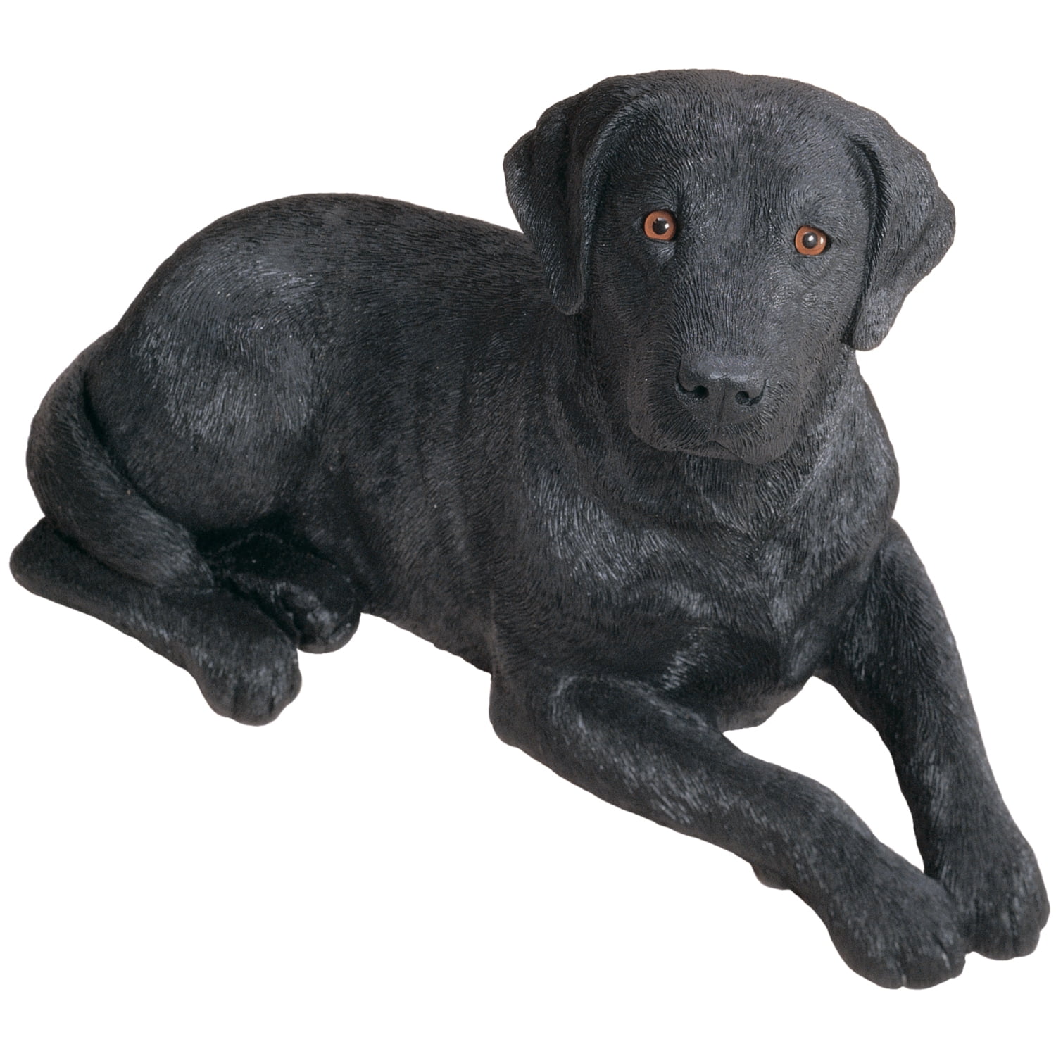 Sandicast “Original Size” Lying Black Labrador Retriever Dog Sculpture