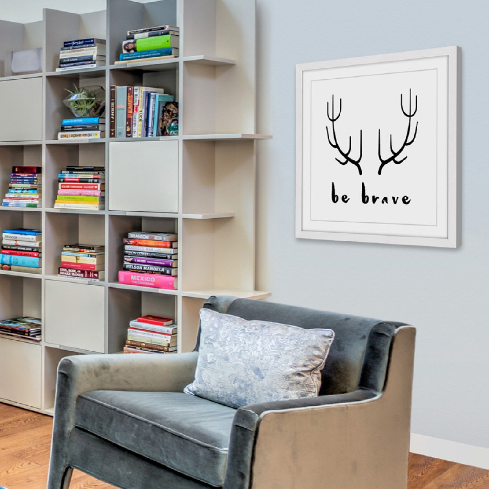 Marmont Hill "Brave Antlers" by Diana Alcala Framed Painting Print