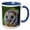 Blue/White, variant on 3drose, Barn Owl a Realistic Portrait Painting of a Wild Barn Owl, 11oz Magic Transforming Mug
