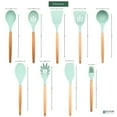 thumbnail image 2 of Elyon Tableware® 9-Piece Mint Green Colored Silicone Kitchen Utensils Set with Wooden Handles, 2 of 6