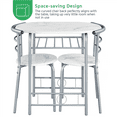 thumbnail image 6 of Alden Design 3 Piece Modern Round Dining Table Set with Steel Legs for Kitchens, White, 6 of 8