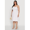 thumbnail image 3 of Womens Plus Size Smocked Waist Poplin Midi Dress, 3 of 4