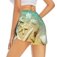 thumbnail image 4 of Picia Starfish And Seashell On The Beach Pattern Women's 2 in 1 Athletic Running Shorts High Waisted Workout Casual Gym Sweat Shorts with Comfy Liner Zipper Pockets-Large, 4 of 9