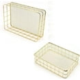 thumbnail image 2 of Panier de Rangement en Métal Doré pour Bureau Boîte de Rangement Grille en Fer Plateau de Rangement Panier Filet Bacs de Rangement pour Décoration Intérieure, 2 of 5