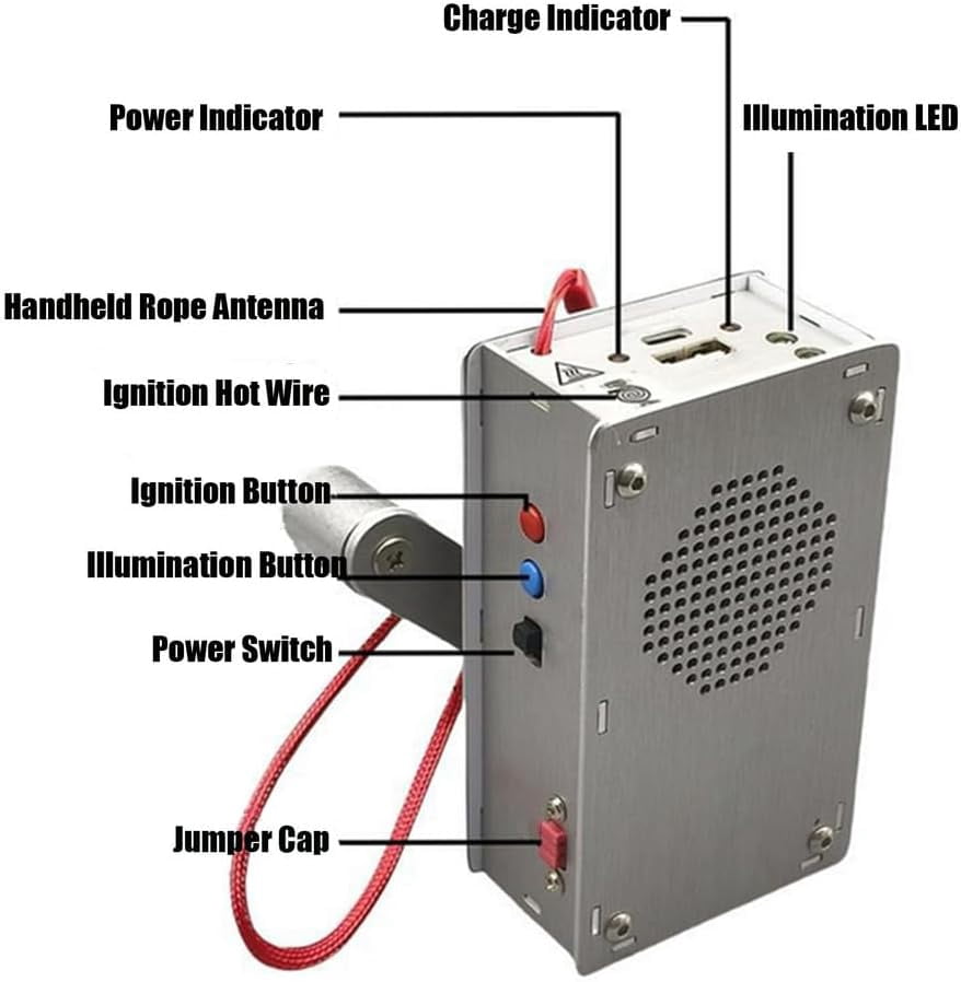 Hand Powered Dynamo Charger Emergency Station–Hand-Crank Flashlight, Lighter & Radio with LED Torch, Portable Multi-Function Dynamo Light for Camping, Hiking, and Emergency Preparedness