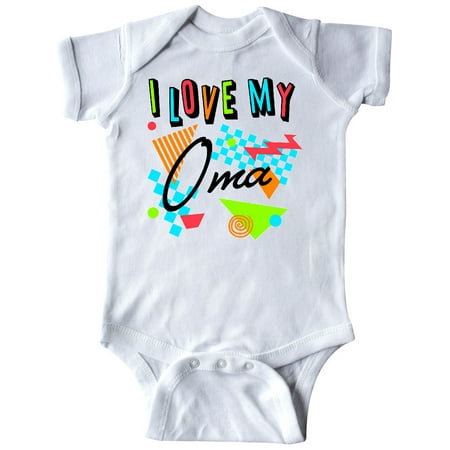 

Inktastic I Love my Oma- 80s retro style Gift Baby Boy or Baby Girl Bodysuit