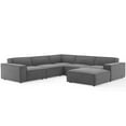 thumbnail image 2 of Modway Canapé Sectionnel Moderne en Tissu Rembourré 6 Pcs en Charbon, 2 of 14