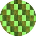 thumbnail image 1 of Ahgly Company Indoor Round Checkered Green Modern Area Rugs, 8' Round, 1 of 4