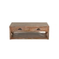 thumbnail image 2 of Rany Cocktail Table- 2 Drawers- Shelf- 48 Inch Rectangular Light Brown, 2 of 5