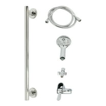 Kingston Brass KAK1541D Made to Match Shower System with Slide/Grab Bar and Hand Shower, Chrome