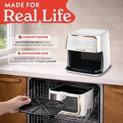 Gourmia 8 Qt Air Fryer, 8 Presets with Digital Display, FryForce 360° Technology, Easy View Window & Interior Light, Dishwasher Safe Basket, White