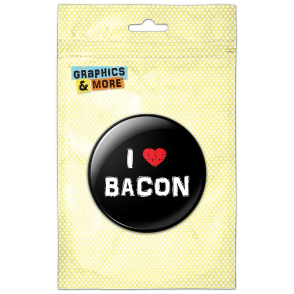 I Love Bacon Stylish Pinback Button Pin Badge