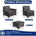 thumbnail image 5 of ASJMR 12PCS PE Rattan Patio Furniture Conversation Set All-Weather Sectional Sofa Set with Coffee Table & Cushions (Black), 5 of 10