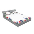 thumbnail image 2 of Ambesonne Floral Fitted Sheet & Pillow Sham Set, Blossom Spring Flowers, Full, Red Purple Green, 2 of 2