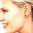 thumbnail image 5 of 1 Ct Round Cut Studs Blue Sapphire 14K Rose Solid Solid Gold Everyday Dainty Earrings Screw Back, 5 of 7