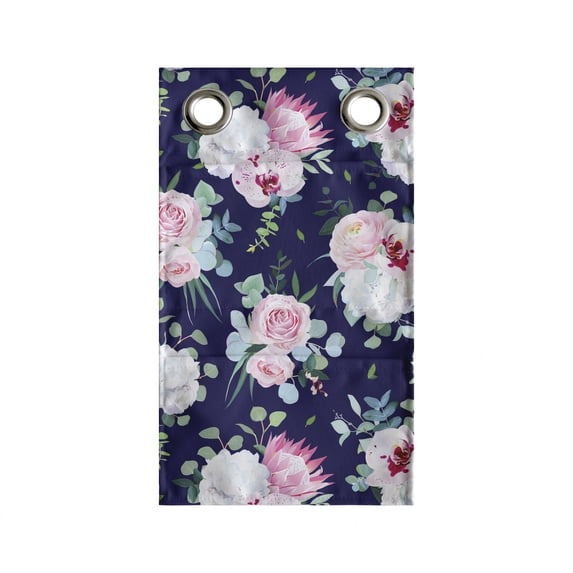Vintage Rose Hanging Pocket Organizer, Romantic English Flower Bouquet Pattern, Printed Polyester Storage Bag with Pockets, 9" x 27", Indigo Multicolor