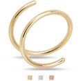 thumbnail image 2 of Body Candy Double Hoop Nose Ring 14k Gold Filled and 925 Silver for Women and Men Spiral Nose Jewelry for Single Piercing Handmade in USA, 2 of 8